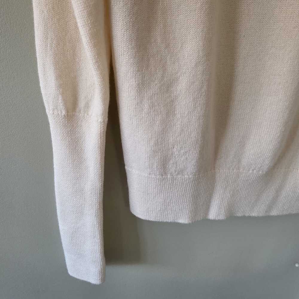 Wilfred S Modern Contemporary Minimalist Soft Girl Mock Neck Merino Wool Sweater - Picture 9 of 16